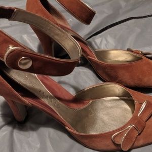 Gianni Bini Suede Ankle-Strap Heels